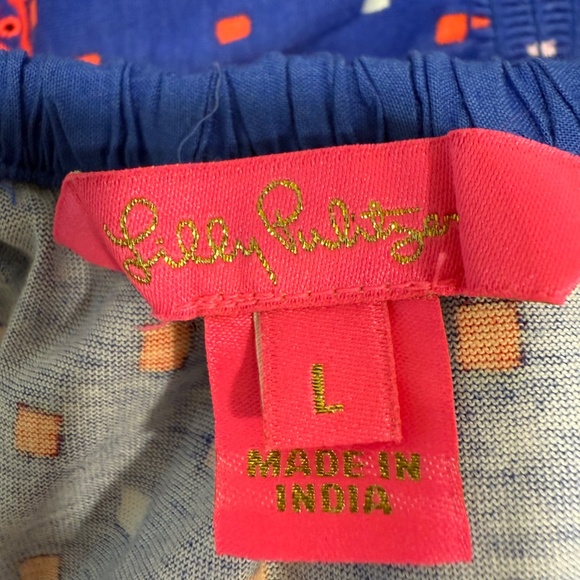 EUC Lilly Pulitzer Kalama Off the Shoulder Blue Borealis Squared Dress Size Lg - Picture 3 of 7